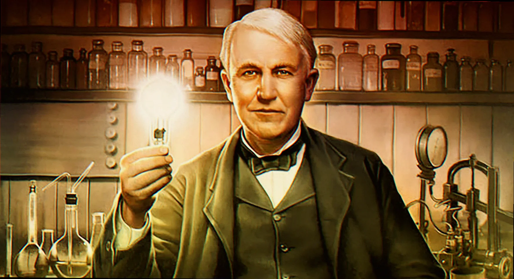 Edison med en fonograf