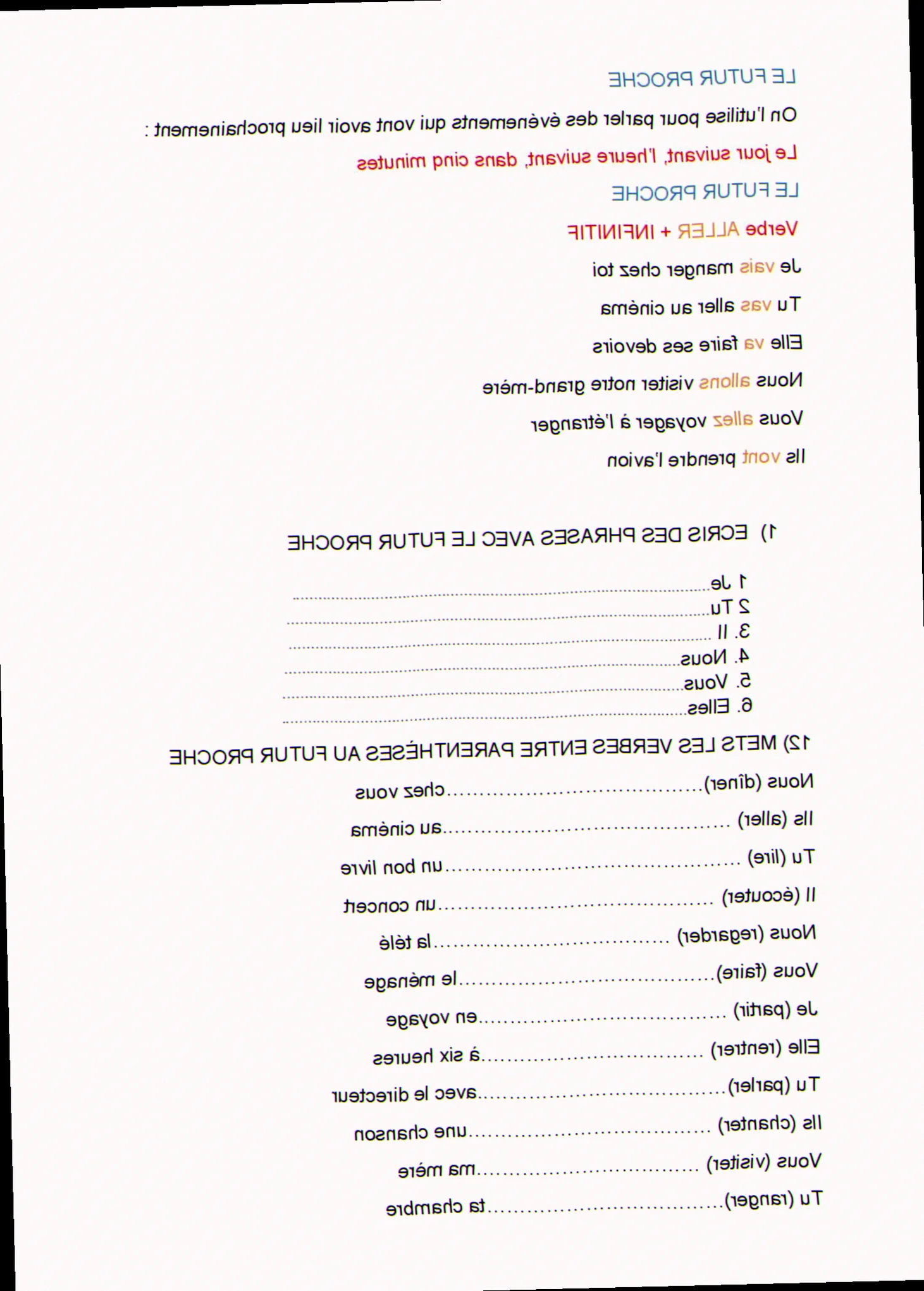 Exercices futur proche pdf